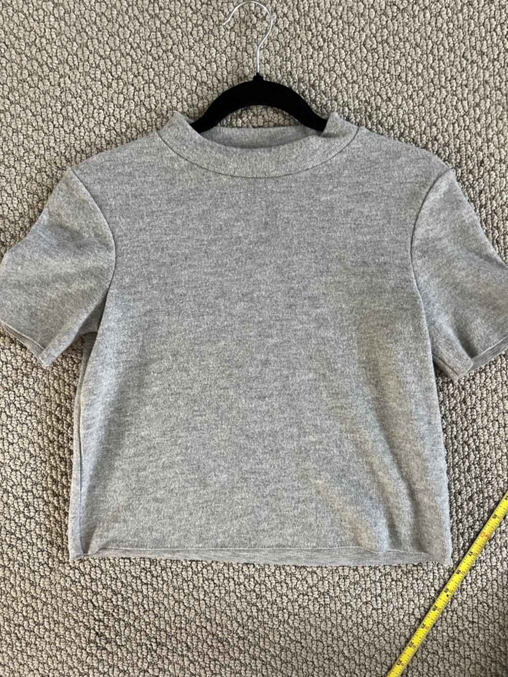 Zara Heather Gray Short Sleeve Crop Tee size small